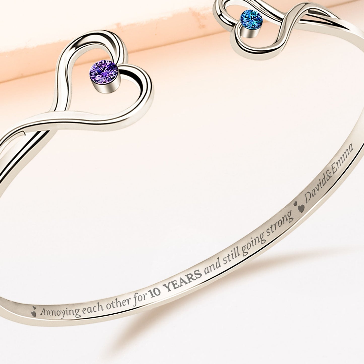 Annoying Each Other For Years And Still Going Strong - Personalized Heart Bracelet