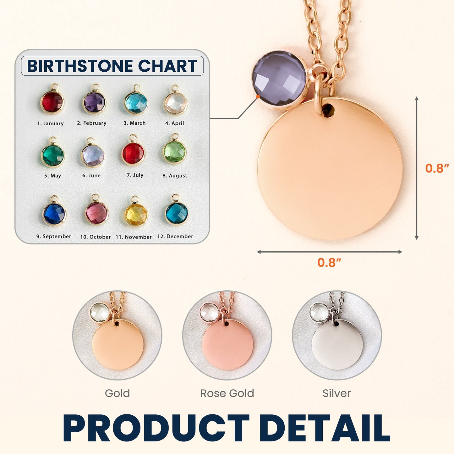 Birthstone Necklace Custom Dog And Name - Personalized Birthstone Necklace