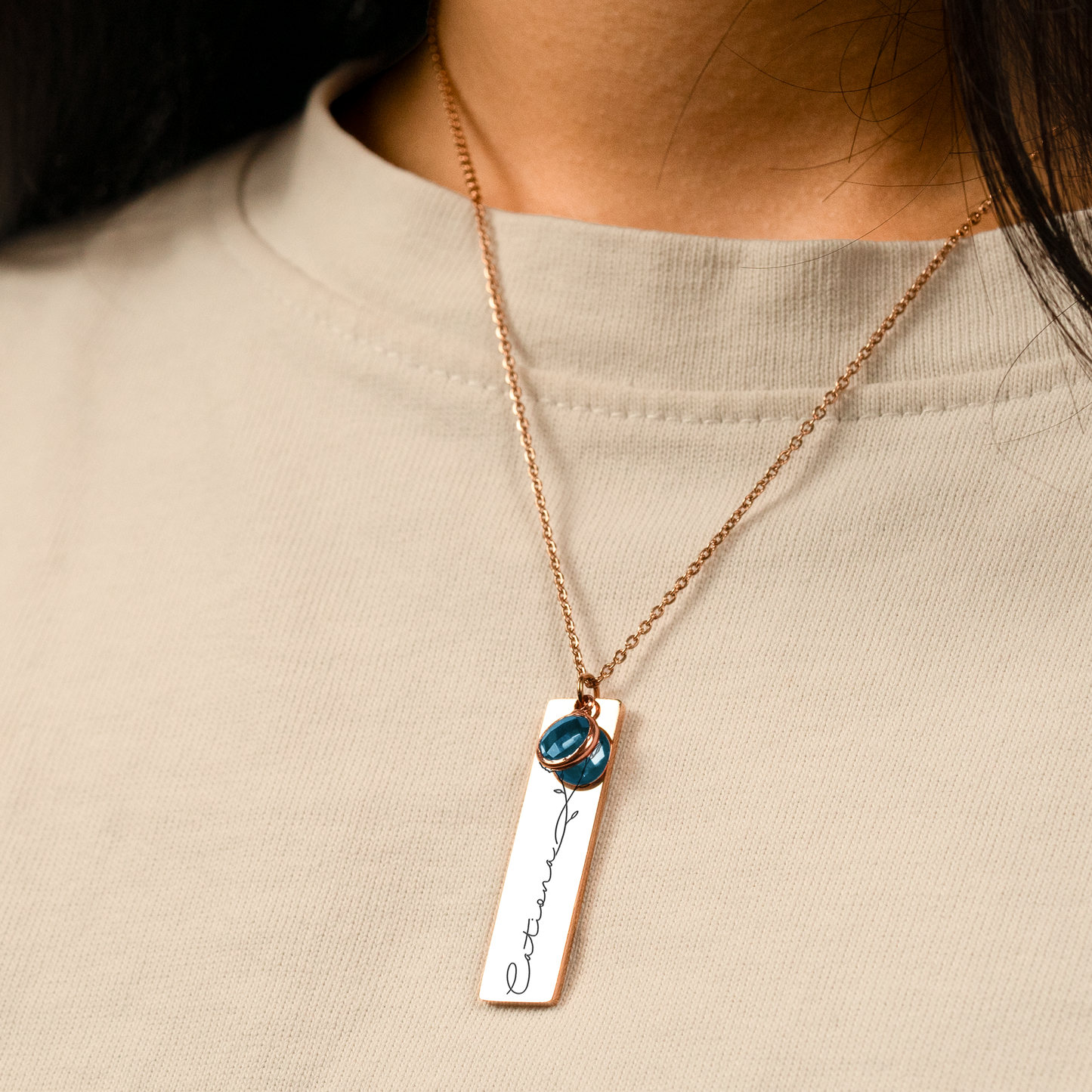Custom Name Birth Flower & Birthstone Necklace - Gifts for Hers