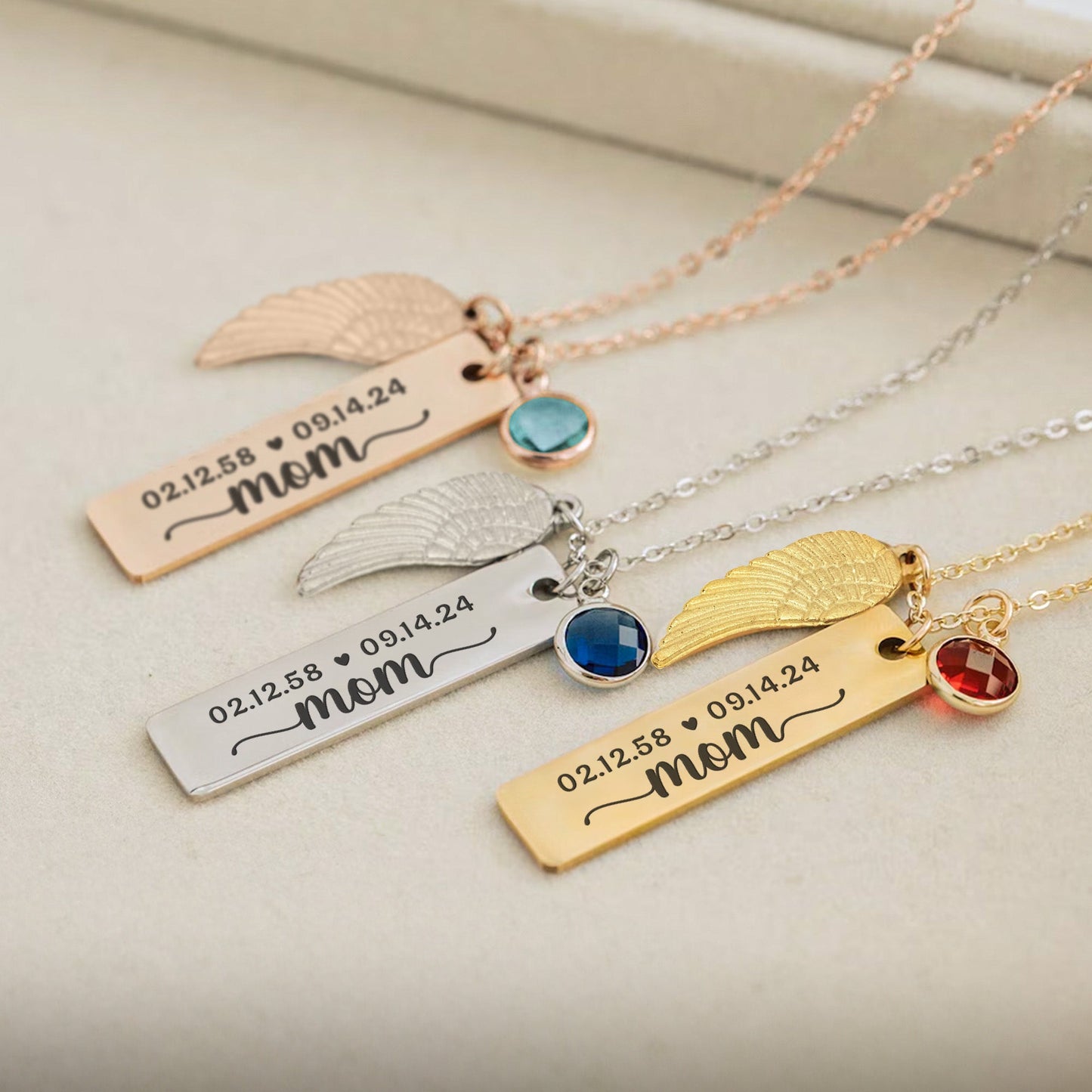 Family Memorial Necklaces Birthstone - Personalized Birthstone Memorial Necklace