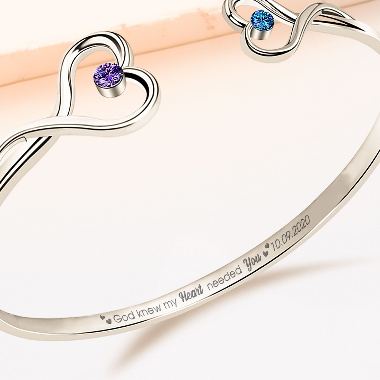 God Knew My Heart Needed You - Personalized Heart Bracelet
