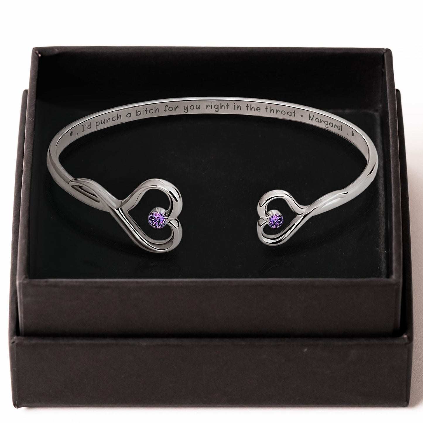 I'd Punch A B*tch For You Right In The Throat - Personalized Heart Bracelet