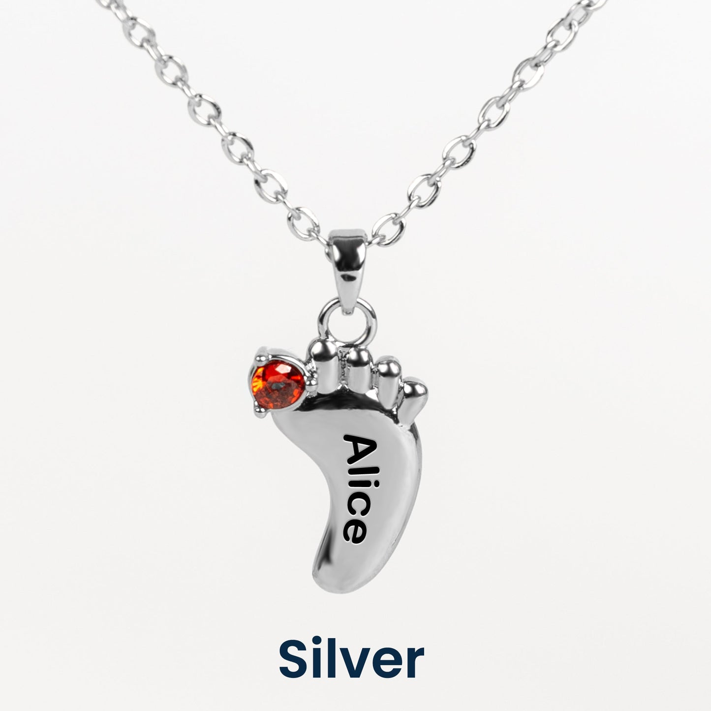 Mom Gifts First Mom New Mom To Be Mom Gifts - Personalized Baby Feet Necklace With Birthstone