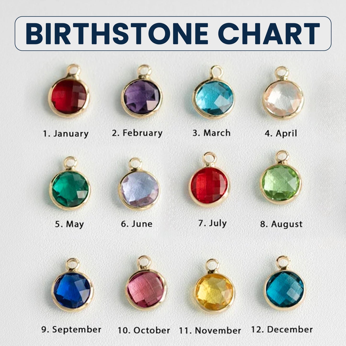Birthstone Necklace Custom Couple Name - Personalized Birthstone Necklace