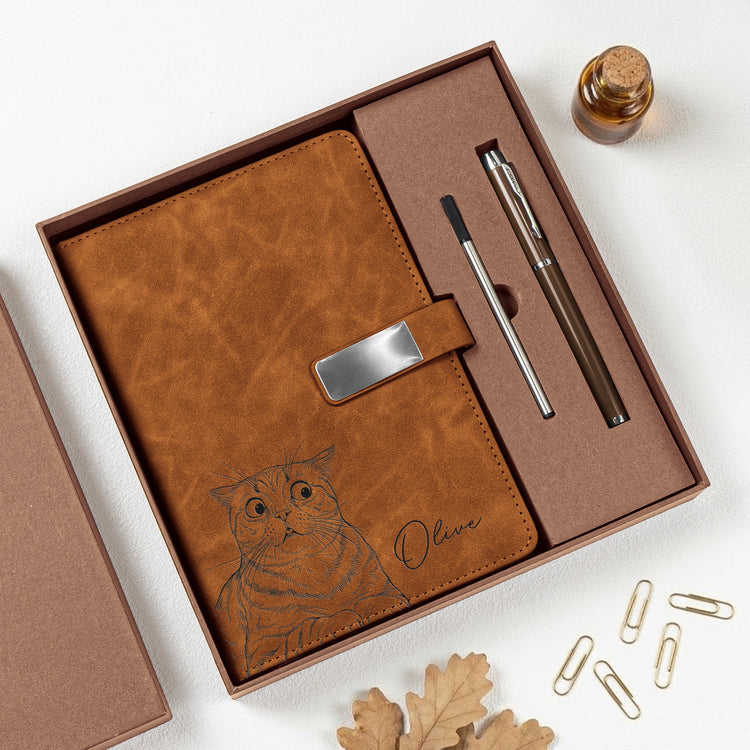 Custom_Pet_Portrait_Sketch_Line_Art_Personalized_Notebook_Set_3