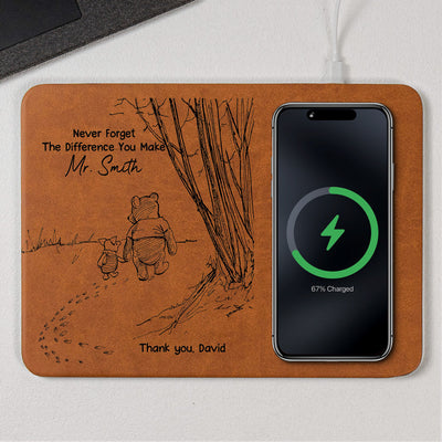 Never Forget The Difference Gift For Teacher Co-Workers - Personalized Charging Pad