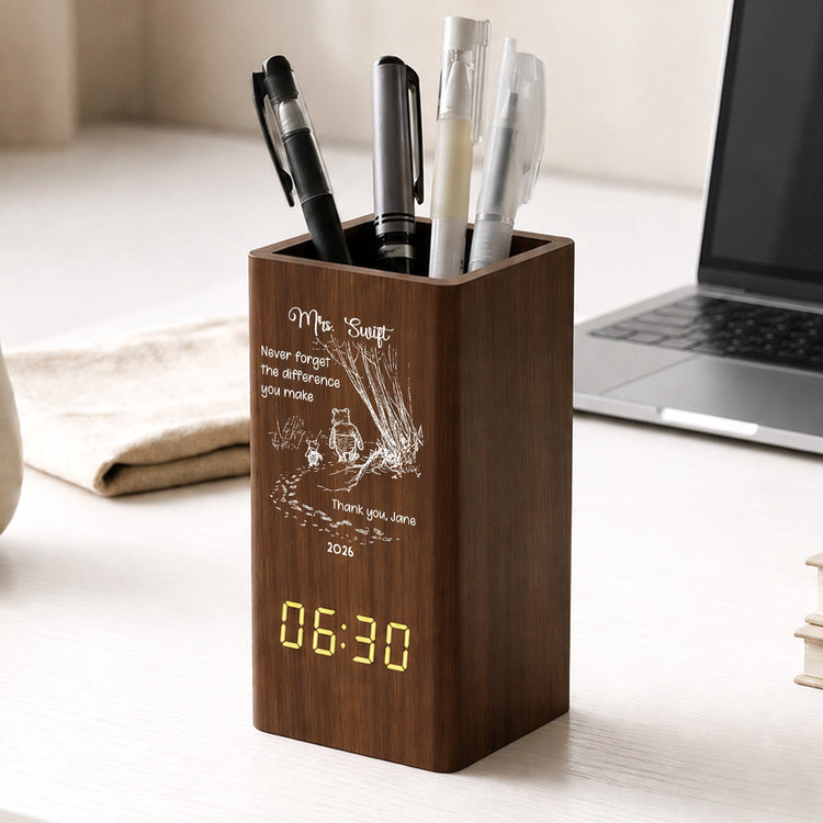 Never_Forget_The_Difference_You_Make_Personalized_Pen_Holder_With_Clock_1