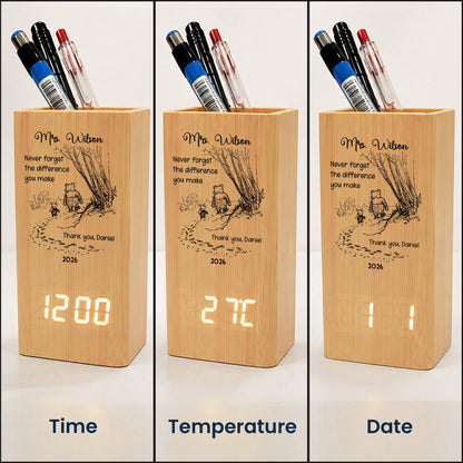 Never_Forget_The_Difference_You_Make_Personalized_Pen_Holder_With_Clock_4